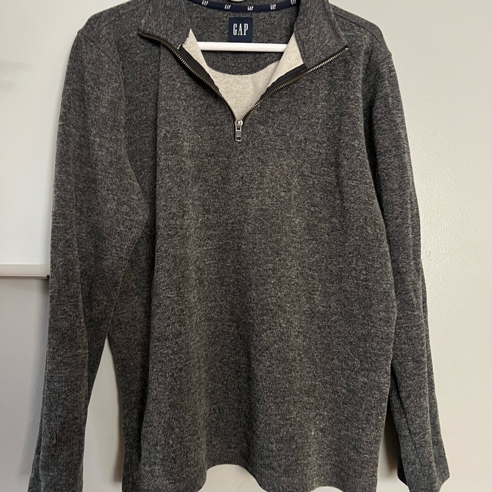 GAP Men's Charcoal Zip-Up Sweater